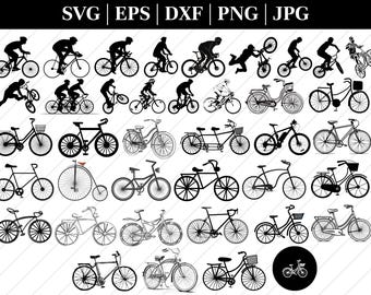 Fahrrad SVG Bundle: Fahrrad Clipart, PNG, Schneidedatei (Digitaler Download