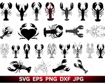 Lobster SVG Clipart: Seafood Silhouette, Cricut Ready (Digital Download, PNG)