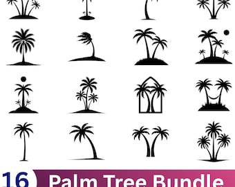 Palm Tree SVG Bundle: Tropical Beach Life Designs (Digital Files), png