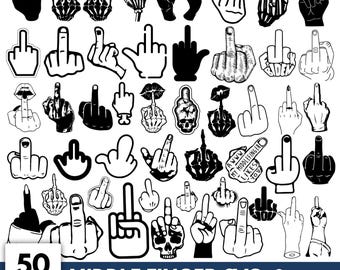 Rude Middle Finger SVG Bundle, Funny Cricut Designs (Digital Download)