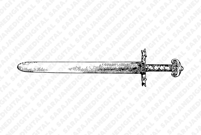 Sword Fantasy Weapon Medieval Dagger PNG SVG Vintage Illustration ...