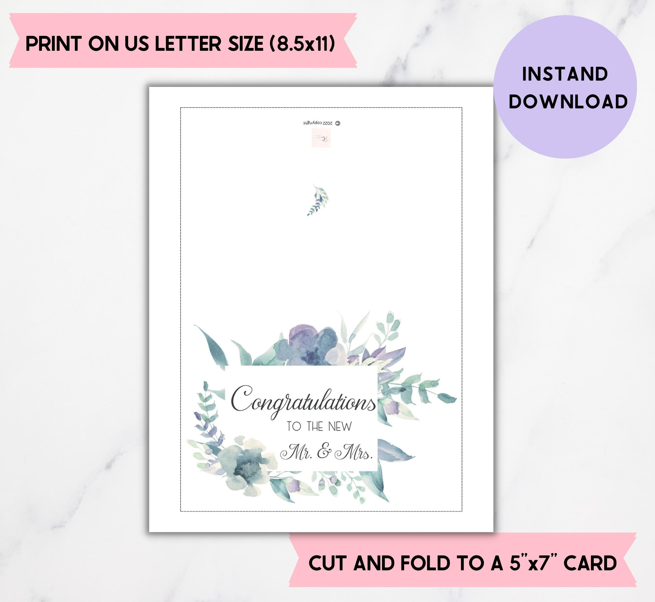 Mr&amp;mrs Printable Congratulations Card, Bridegroom Card, Wedding ...