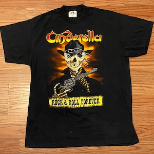 Cinderella (band) Rare Authentic Vintage 80s hard rock tshirt