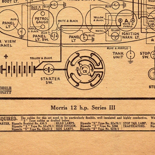 Morris 12 hp seris 111 wiring Diagram