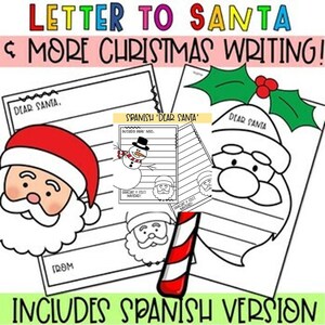Carta a Papá Noel y sugerencias para escribir sobre Navidad