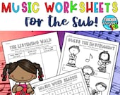 Elementary Music Worksheets with Coloring Pages