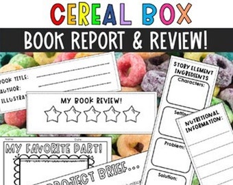 Cereal Box Book Report Template: Reading & Novel Study (Printable)