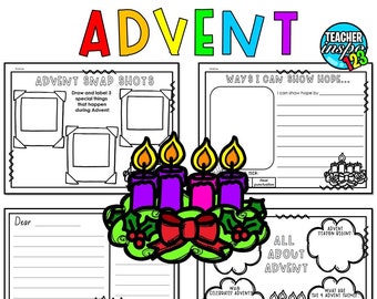 Writing Prompt Advent Wreath Craft and Reading Comprehension Worksheets