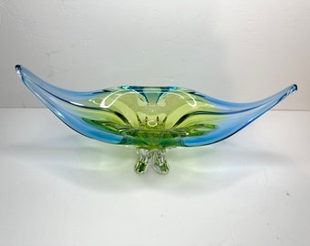 1960s RARE Bohemian vase by Josef Hospodka for Cribska Glassworks Czechoslovakia vase USSR Art Deco Vase Hand blown glass