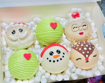 Hot Chocolate Bomb 4 Pack Cocoa Bombs Christmas Characters (Marshmallows/Cocoa Mix Inside)