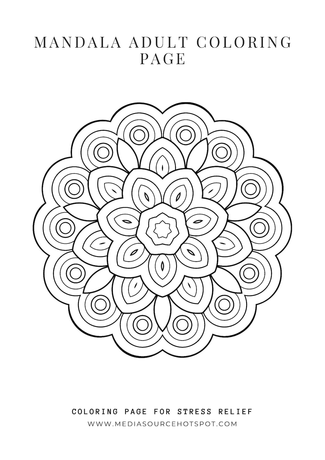 Mandala Adult Coloring Page - Etsy