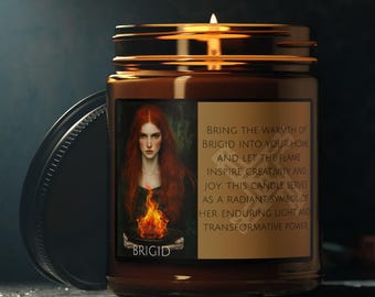Brigid Goddess Candle: Celtic Mythology, Soy Wax, Essential Oils