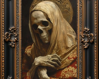 Santa Muerte Art Print: Gothic Mexican Folklore Decor