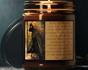 Bastet Goddess Soy Candle: Egyptian Mythology, Wicca Altar Decor