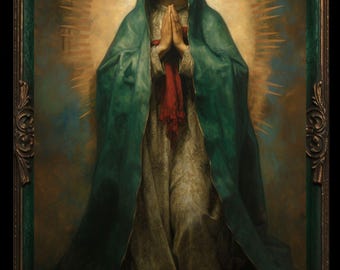 Our Lady of Guadalupe Art Print Poster Wall Hanging Living Room Home Decor Christian Religious Virgin Mary Jesus Christ