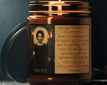 Hecate Goddess Candle: Herbal Soy Wax Altar Candle