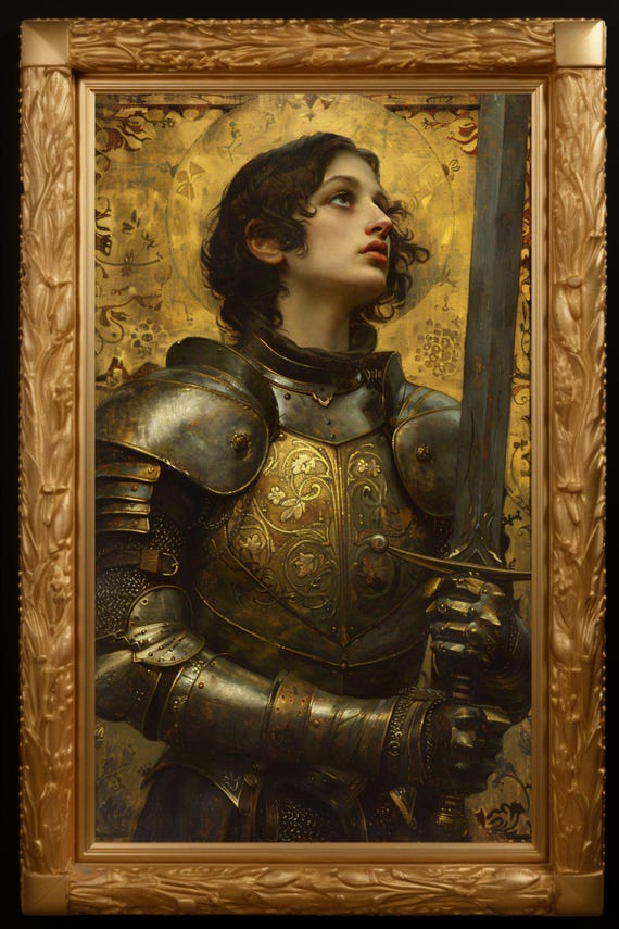 Joan of Arc Art Print: Saint Martyr Warrior, French History