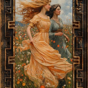 Persephone Returns Art Print: Greek Mythology, Mother Daughter Reunion