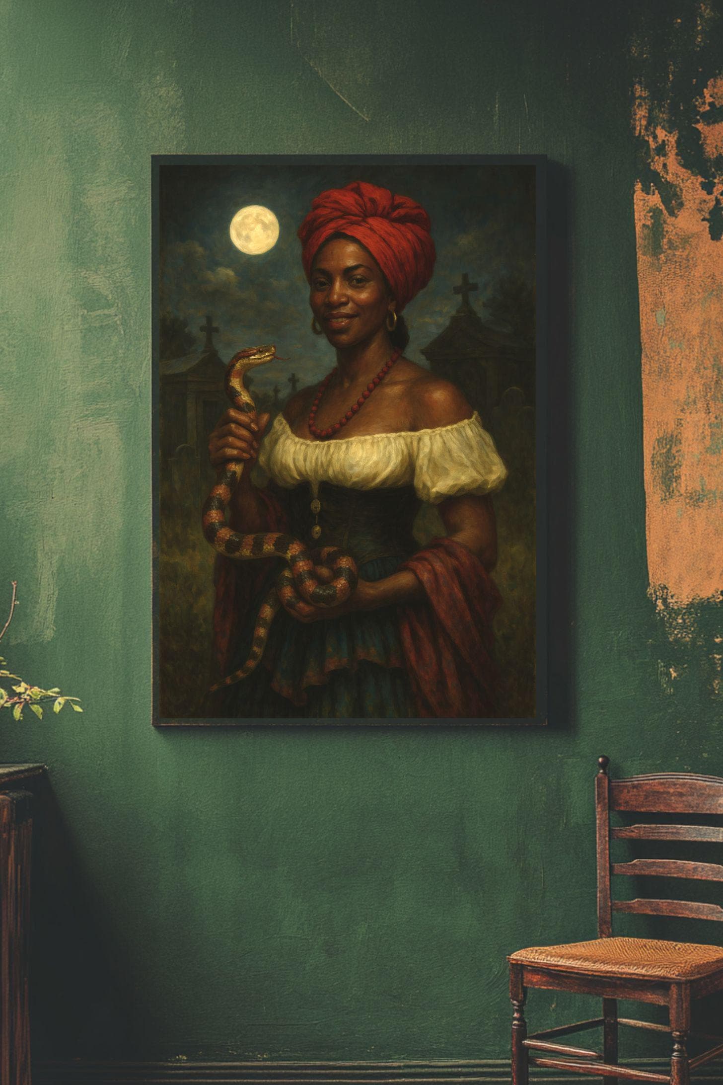 Marie Laveau Art Print: Voodoo Queen, Serpent Familiar, New Orleans ...