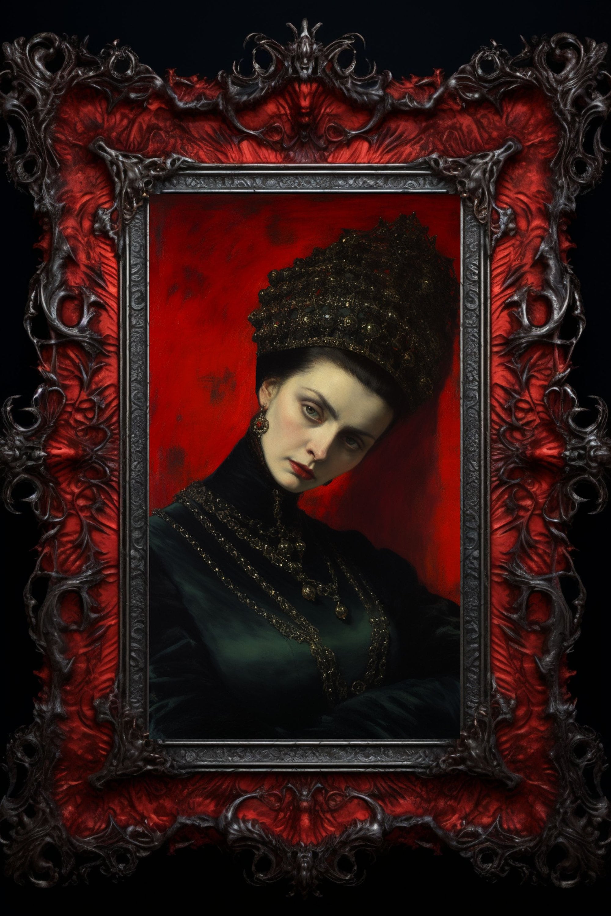 Countess Elizabeth Bathory Art Print, Wall Hanging, Blood Queen Vampire, Political Intrigue Hungary Slovakia Cachtice Castle, Witch Magic
