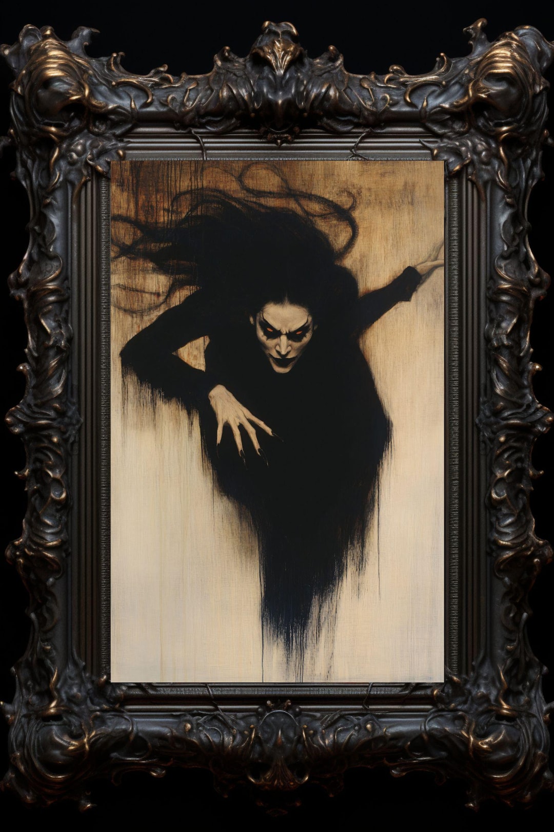 Black Annis Art Print: Dark English Folklore, Witch Wall Decor - Etsy