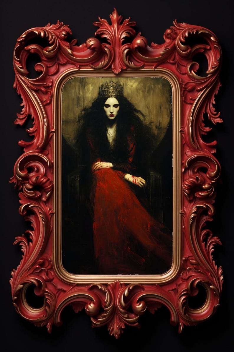 Vampire Queen Art Print | Gothic Dark Fantasy Wall Art - Etsy