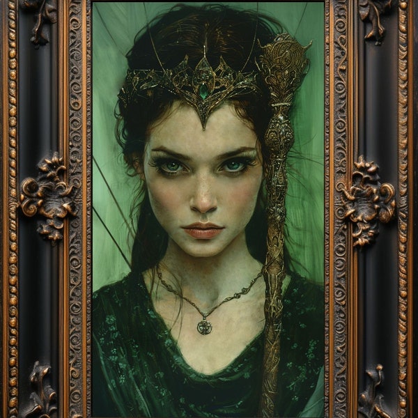 Morgan Le Fay Art Print, Morgana Mordred, King Arthur Merlin Arthurian Legend, Gothic Dark Fantasy, Camelot Excalibur, Witch Sorceress Magic