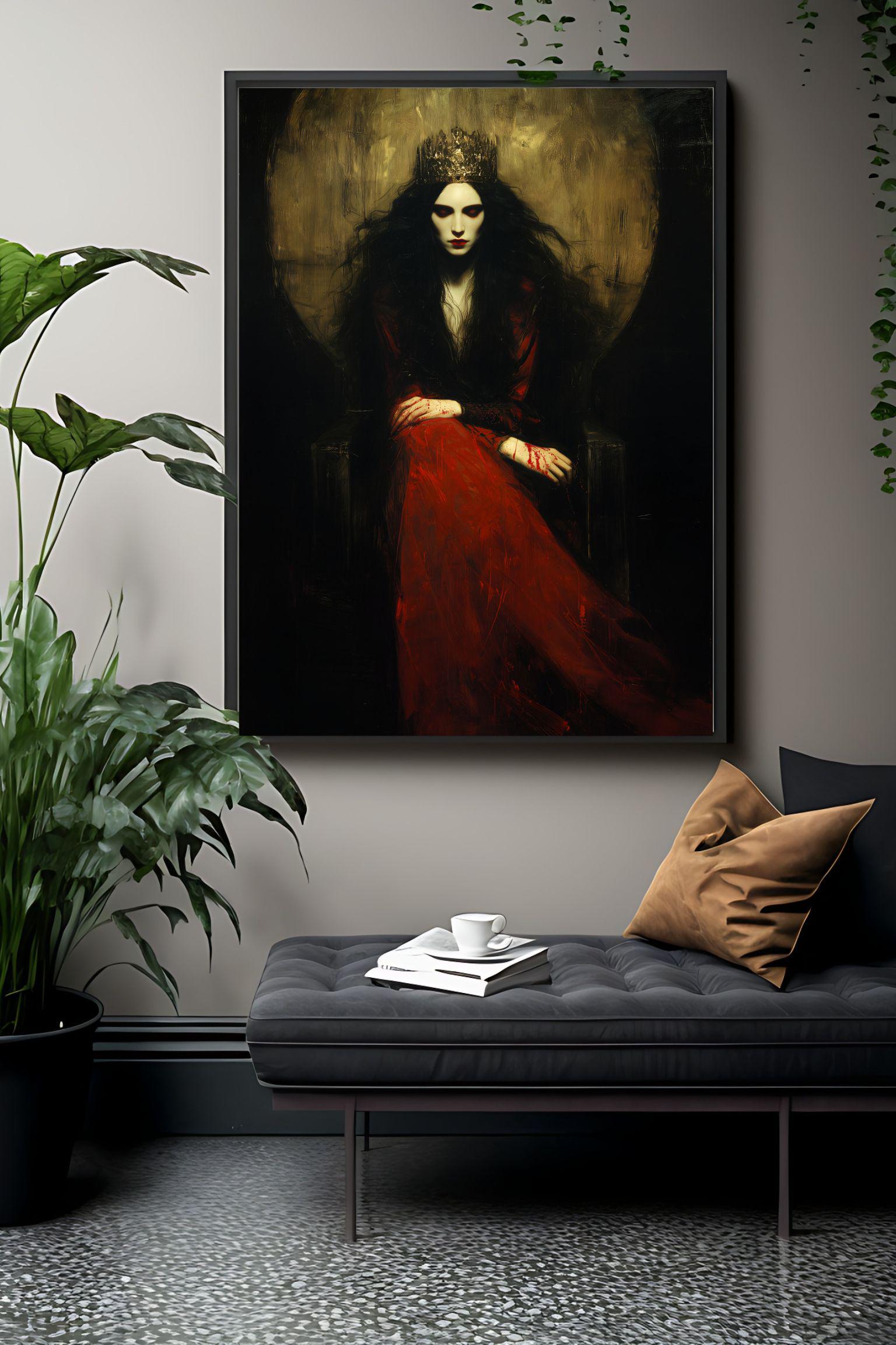 Vampire Queen Art Print | Gothic Dark Fantasy Wall Art - Etsy