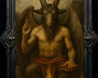 Baphomet Art Print: Gothic Occult Altar Decor