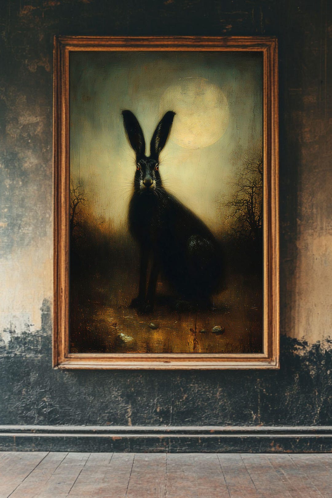 Hare Witch Familiar Art Print | Pagan Witchcraft Moon Magic Occult ...