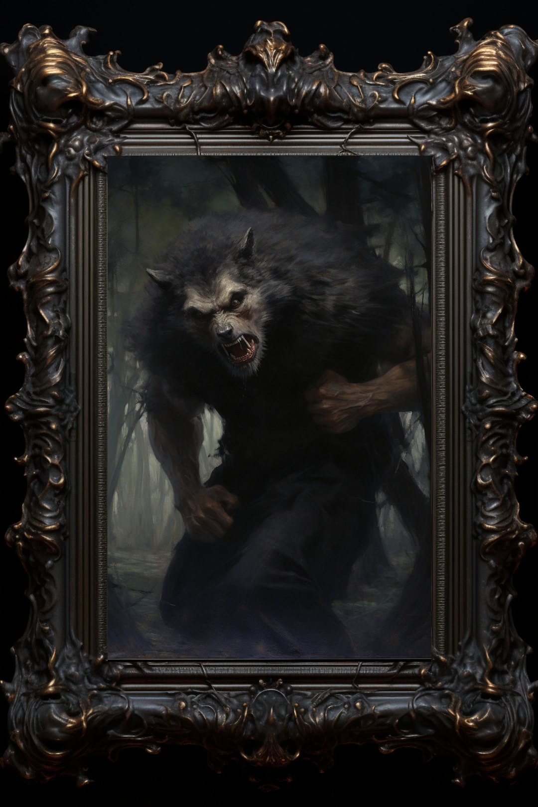 Lycan Art Print, Wall Hanging, Home Decor, Werewolf Wolfman Wolf