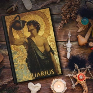 Diário de capa dura de Aquário, Caderno de Astrologia Cósmica do Zodíaco, Diário de Sonhos com Horóscopo, Constelação Celestial, Presente de Aniversário