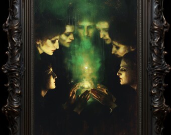 Seance Art Print: Dark Gothic Haunted Spirit Psychic Phenomena