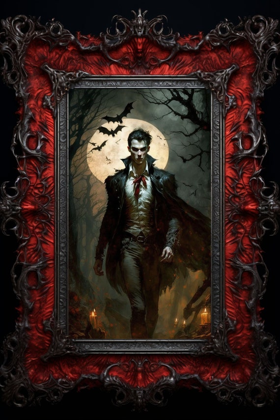 Vampire Digital Portrait Poster Print Monster Horror Dark Fantasy Gothic  Wall Art Home Decor Dracula Halloween Instant Download - Etsy