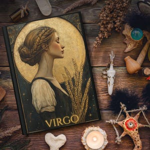 Diário de capa dura de Virgem, Caderno de Astrologia do Zodíaco Cósmico, Diário de Sonhos com Horóscopo, Constelação Celestial, Signo Solar, Presente de Aniversário