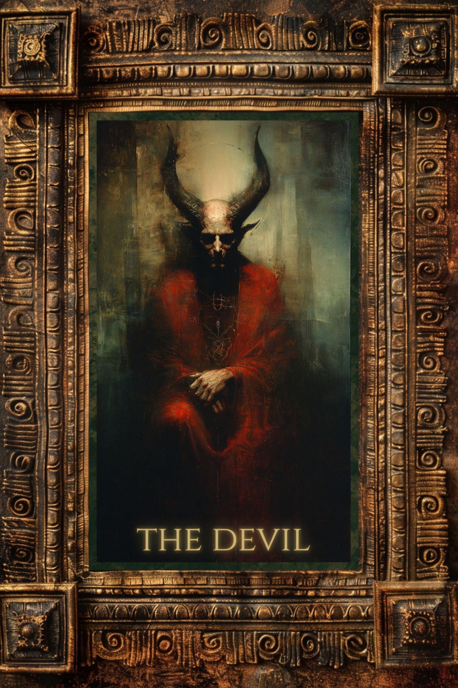 The Devil Tarot Card Art Print | Major Arcana Gothic Decor - Etsy