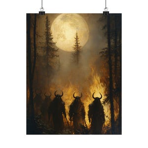 Krampusnacht Art Print, Dark Gothic Yule Decor image 6