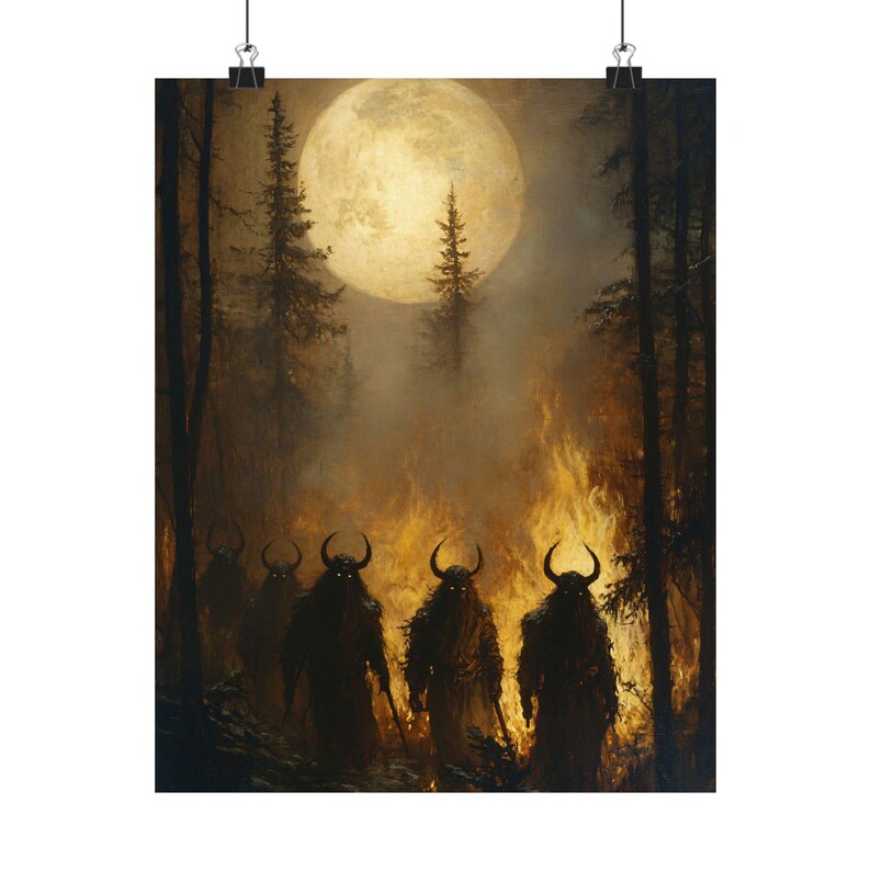 Krampusnacht Art Print, Dark Gothic Yule Decor image 6