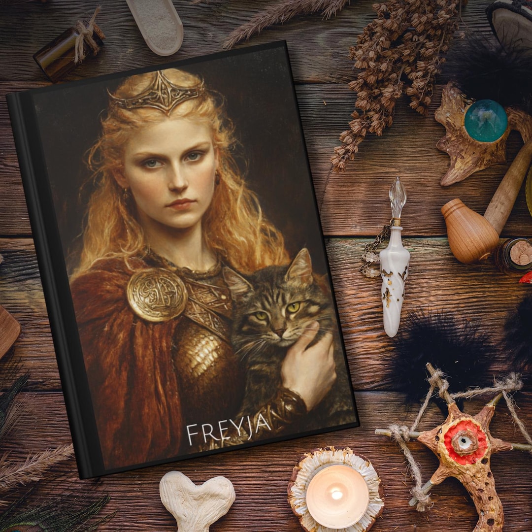 Freyja Goddess Hardcover Journal: Norse Mythology Grimoire Notebook - Etsy
