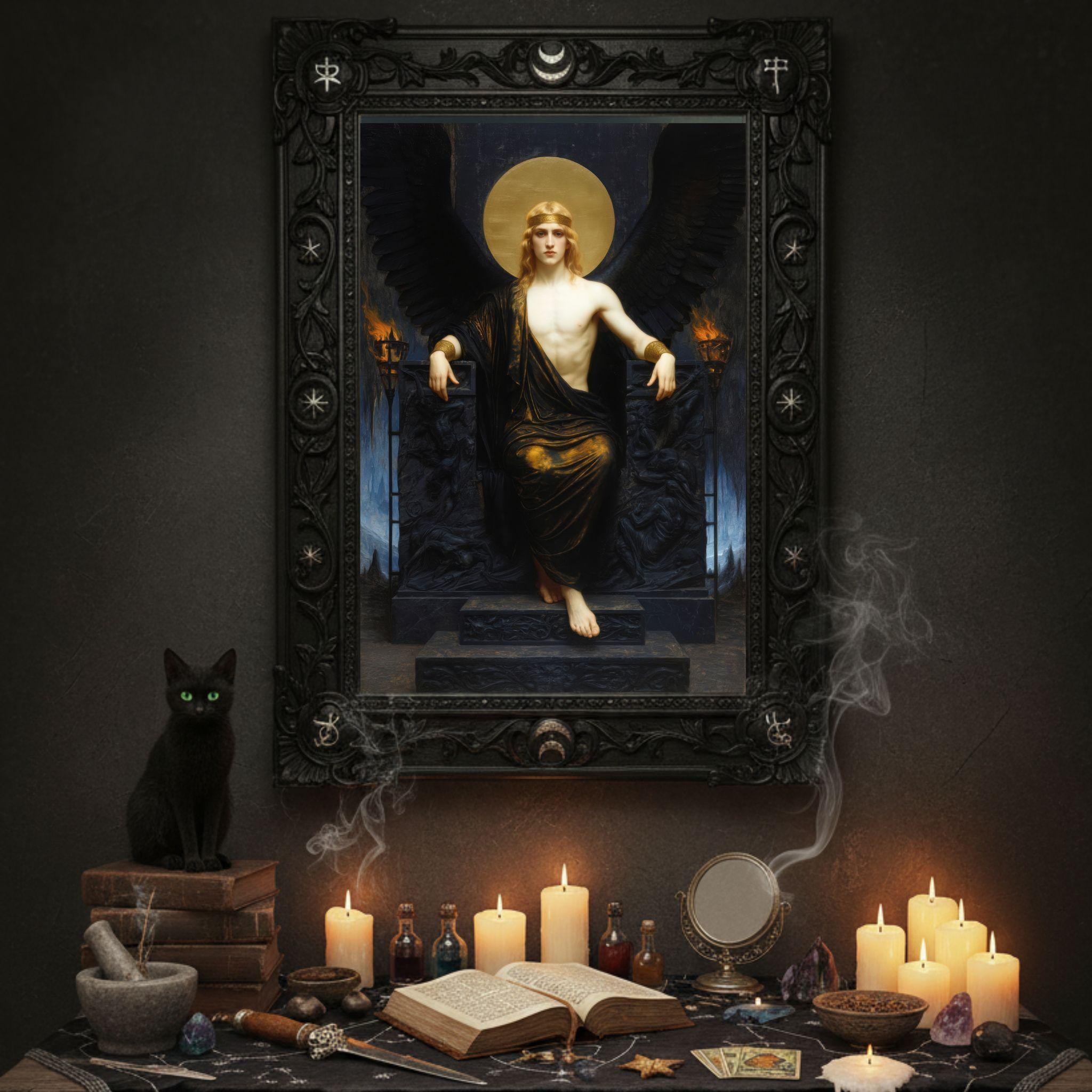 Lucifer Light Bringer Art Print | Dark Occult Home Decor - Etsy