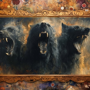 Cerberus Art Print, Home Wall Decor, Dog Hound Guardian Creature Monster, Hades Underworld, Greek Mythology Myth, Ancient Greece