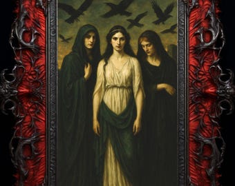 The Morrigan Art Print: Celtic Triple Goddess Portrait