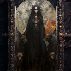 Hecate in Hades Art Print Wall Home Decor Greek Mythology Ancient Greece Witchcraft Wicca Goddess Gothic Dark Fantasy Pagan Magic Esoteric