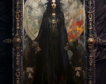Hecate in Hades Art Print Wall Home Decor Greek Mythology Ancient Greece Witchcraft Wicca Goddess Gothic Dark Fantasy Pagan Magic Esoteric
