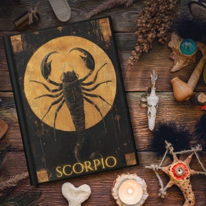 Diário de Escorpião com Capa Dura, Caderno de Astrologia Cósmica do Zodíaco, Diário de Sonhos com Horóscopo, Constelação Celestial, Presente de Aniversário