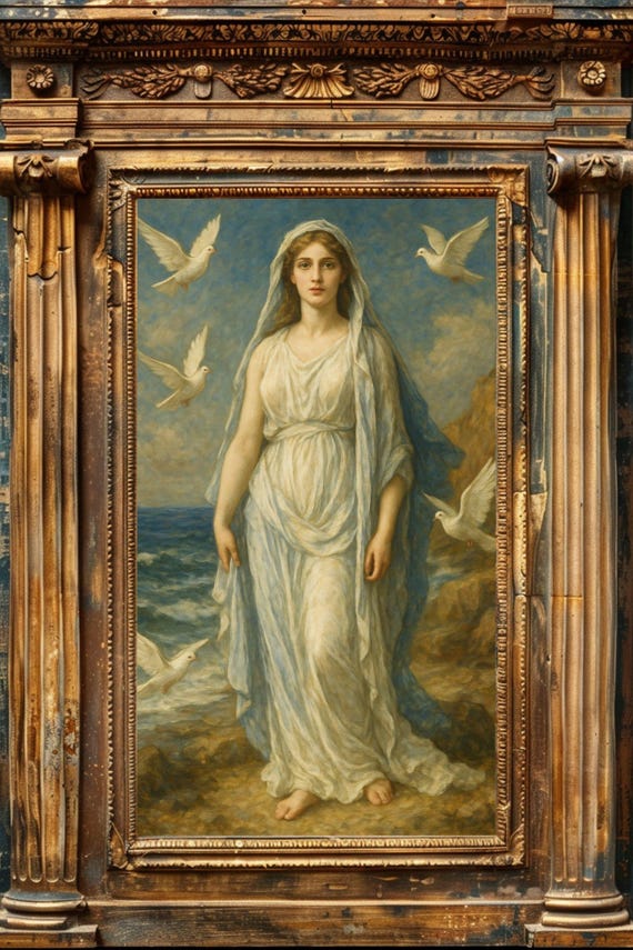 Aphrodite Art Print: Greek Goddess, Ocean Dove, Divine Feminine
