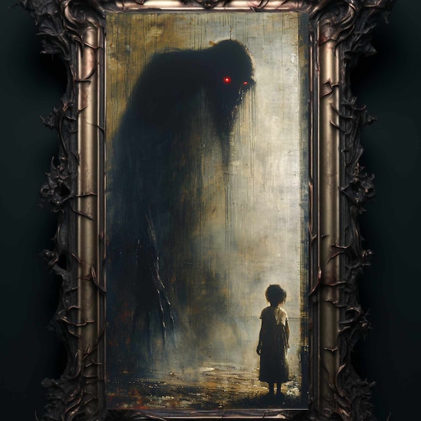 Haunted Childhood Art Print: Gothic Macabre Terror