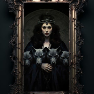Hecate and Hounds Art Print: Greek Goddess of Magic Poster