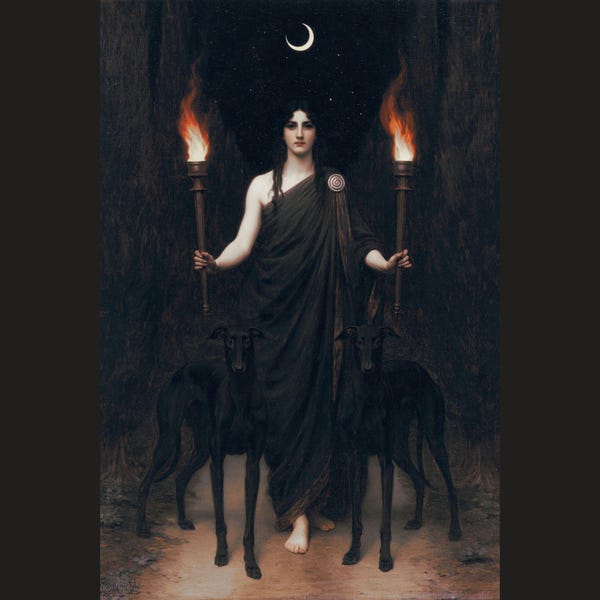 Lámina artística de Hécate, diosa de la magia / Decoración del hogar inspirada en la mitología griega