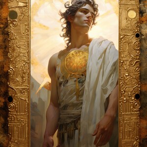 Apollo Art Print Poster Home Wall Decor Sun Music God Greek Mythology Pagan Folklore Dark Fantasy Olympus Olympian Ancient Greece Chariot